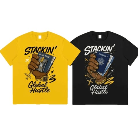 "GLOBAL HUSTLE" t-shirts set