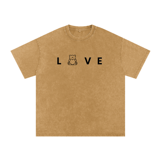Acid Wash Oversize "LOVE" T-Shirt